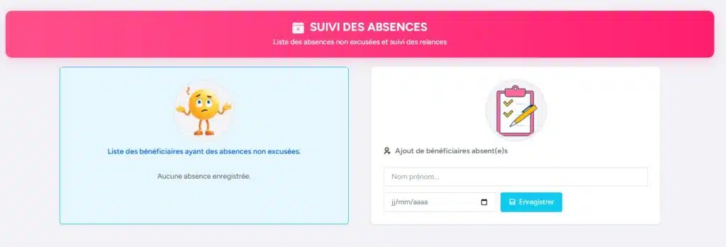 Module Suivi des absences – Identification et suivi des absences non excusées absence