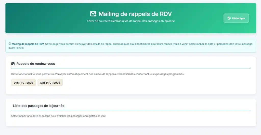 Module Mailing de rappels de rendez-vous mailing
